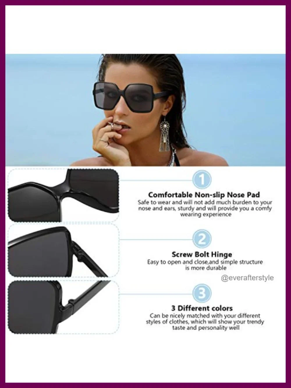 Oversized Square Sunglasses 3-Pack Retro Leopard Print Polycarbonate UV